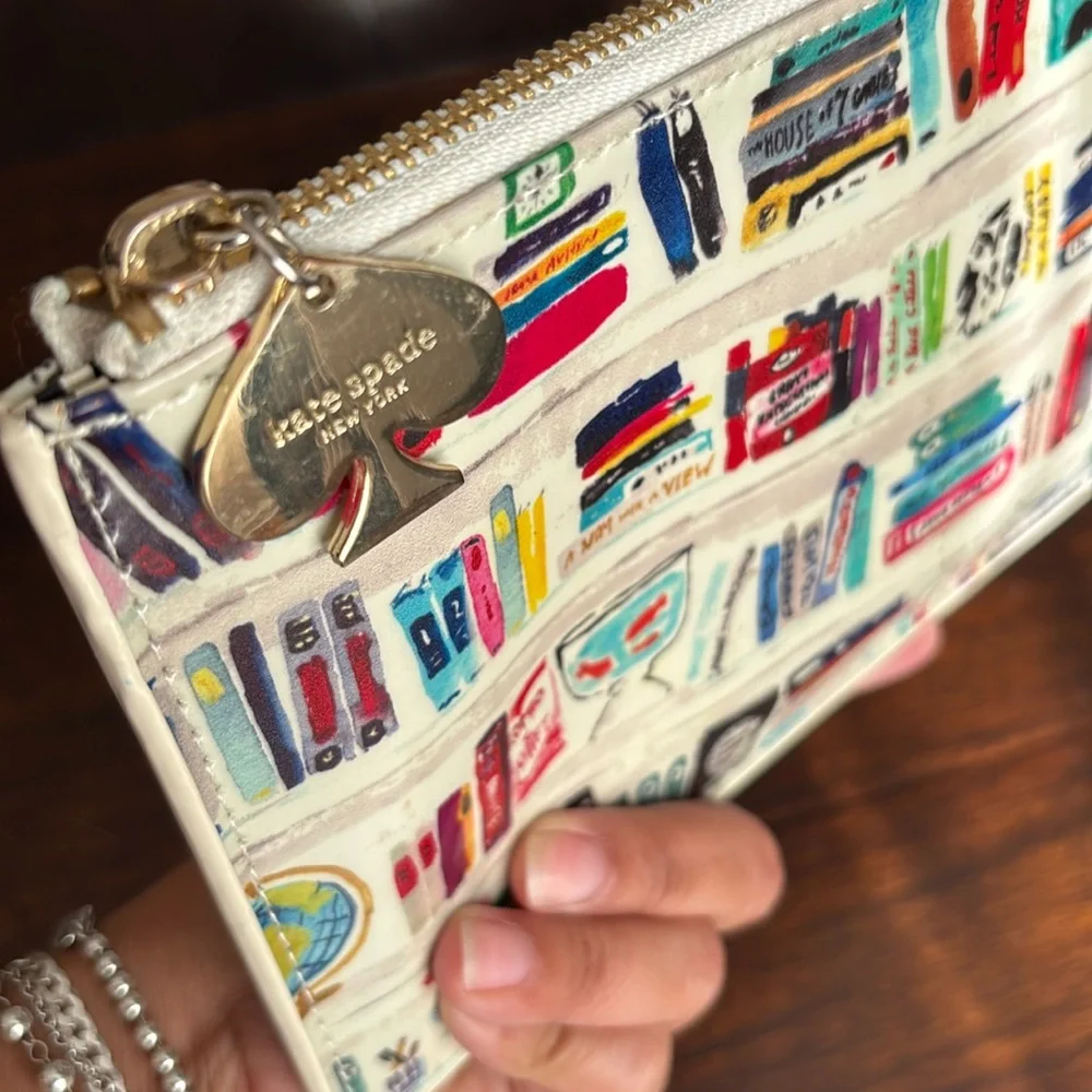 Pre-owned Kate Spade New York Pencil Pouch in Bella Bookshelf.